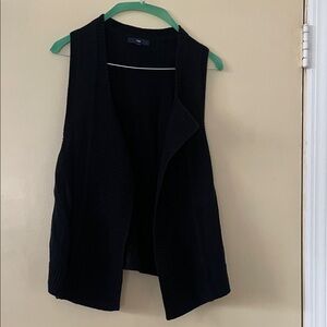 GAP Black Knit Open-Front Vest
